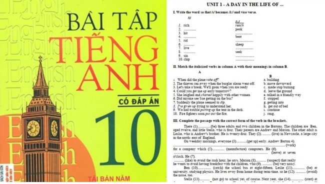 Bài tập tiếng Anh 10 có đáp án – Mai Lan Hương [PDF]