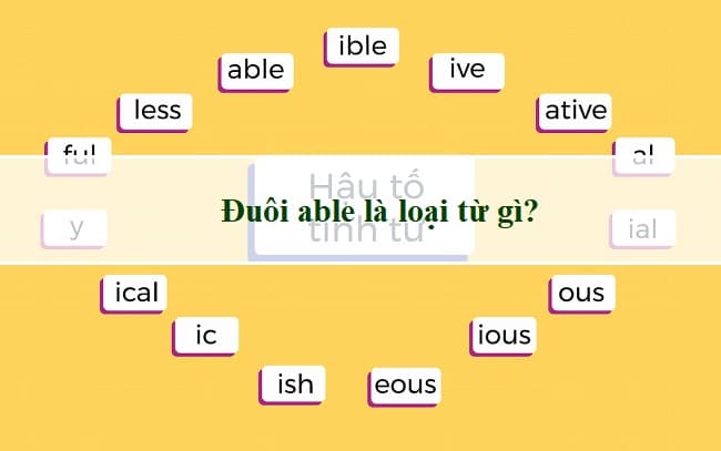 Đuôi able là loại từ gì? Một số tính từ đuôi -able thường gặp