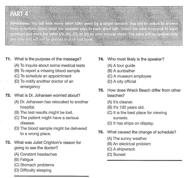 Nội dung trong sách New ear for the TOEIC