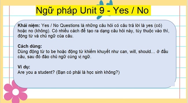 Ngữ pháp Unit 9